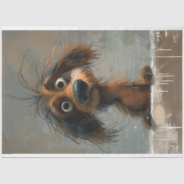 Reinigen Sie die Dackel Dog Decoupage Seidenpapier