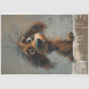 Reinigen Sie die Dackel Dog Decoupage Seidenpapier