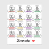 Reinigen Sie die Erinnerung der Katzenpflegelchen. Aufkleber (Blatt)