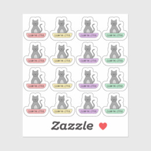 Reinigen Sie die Erinnerung der Katzenpflegelchen. Aufkleber