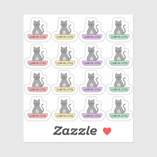 Reinigen Sie die Erinnerung der Katzenpflegelchen. Aufkleber (Blatt)