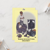 Reinigen Sie Ihre Zimmerflasche. Karte (Vorderseite/Rückseite Beispiel)