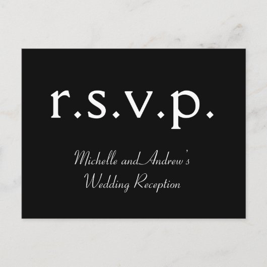 Reinigen Sie "r.s.v.p." Postkarte (Vorderseite)