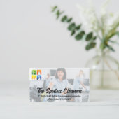 Reiniger im Büro Visitenkarte (Stehend Vorderseite)