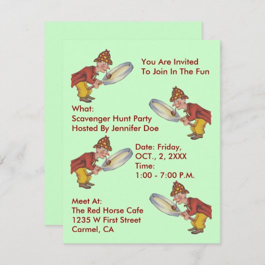 REINIGER-JAGD-PARTY LADEN ~EZ EIN, UM BESONDERS EINLADUNG (Vorne/Hinten)