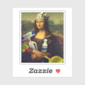 Reiniger Mona Lisa mit Reinigungstools Da Vinci Aufkleber (Blatt)