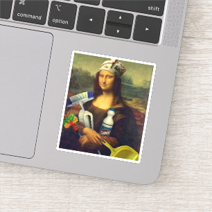 Reiniger Mona Lisa mit Reinigungstools Da Vinci Aufkleber