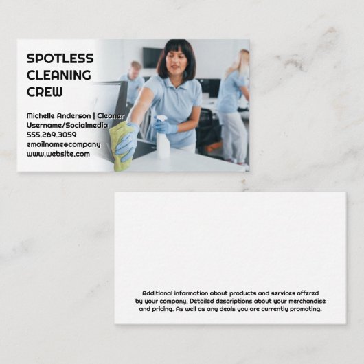 Reiniger Reinigungsmittel für Büromaterial Visitenkarte (Vorne/Hinten)