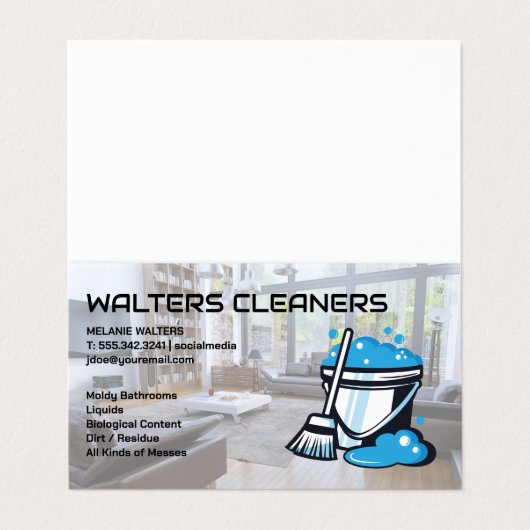 Reiniger | Stecker für Mopp und Soap Visitenkarten (Außenseite Aufgefaltet)