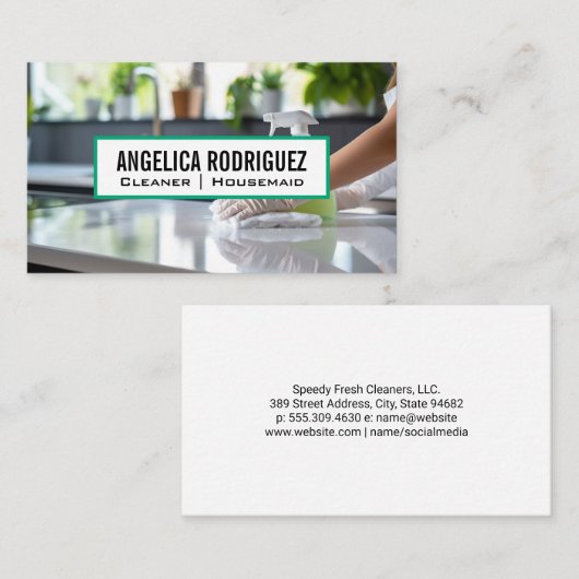 Reiniger Waschen der Kücheneinheit Visitenkarte (Vorne/Hinten)