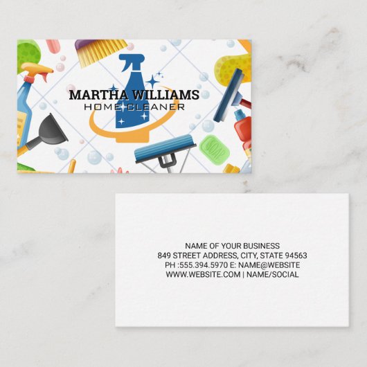 ReinigSpray | Seifenblasen und -werkzeuge Visitenkarte (Vorne/Hinten)