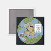 Reinigung am Earth Day Dino Magnet (Vorderseite/Rückseite)