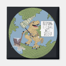 Reinigung am Earth Day Dino