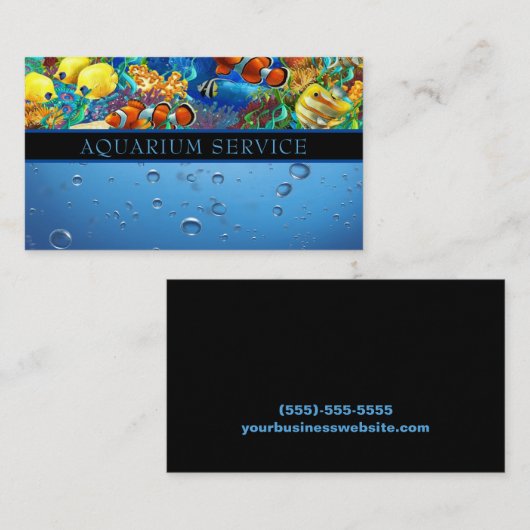 Reinigung Aquarium Instandhaltung Geschäftswagen Visitenkarte (Vorne/Hinten)