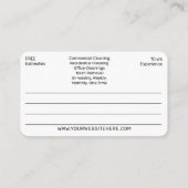 Reinigung beruflicher Cartoon/Janitorial HouseKeep Visitenkarte (Rückseite)