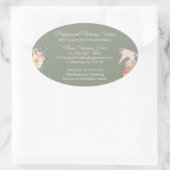 Reinigung der grünen Blume Spray Ovaler Aufkleber (Tasche)