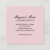 Reinigung der Kühlräume Quadratische Visitenkarte (Rückseite)