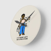 Reinigung der Lady Job Clock Runde Wanduhr (Winkel)