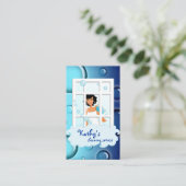 Reinigung der Visitenkarte blaue Blasen Schwarzes (Stehend Vorderseite)