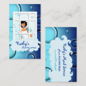 Reinigung der Visitenkarte blaue Blasen Schwarzes  (Vorne/Hinten)