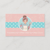 Reinigung des Cartoon der Dame Rosa und Aquamarine Visitenkarte (Vorderseite)