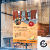 Reinigung des Fensters "Dienste" Fensteraufkleber (Café-Fenster)