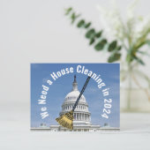 Reinigung des Hauses 2024 Wahl Postkarte (Stehend Vorderseite)