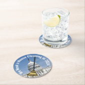 Reinigung des Hauses 2024 Wahl Runder Pappuntersetzer (Vor Ort)