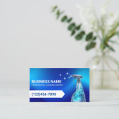 Reinigung des Hauses Blue Holographic Spray Cleane Visitenkarte (Stehend Vorderseite)
