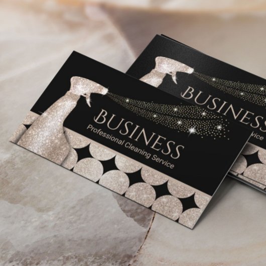 Reinigung des Hauses Geometrische Goldene Zirkel Visitenkarte