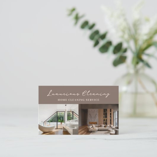 Reinigung des Hauses Moderne Visitenkarte (Stehend Vorderseite)