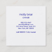 Reinigung des Hauses Quadratische Visitenkarte (Rückseite)