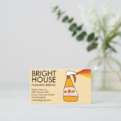 Reinigung des Hauses Spray Flasche Retro farbig Visitenkarte (Stehend Vorderseite)