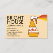 Reinigung des Hauses Spray Flasche Retro farbig Visitenkarte (Vorderseite)
