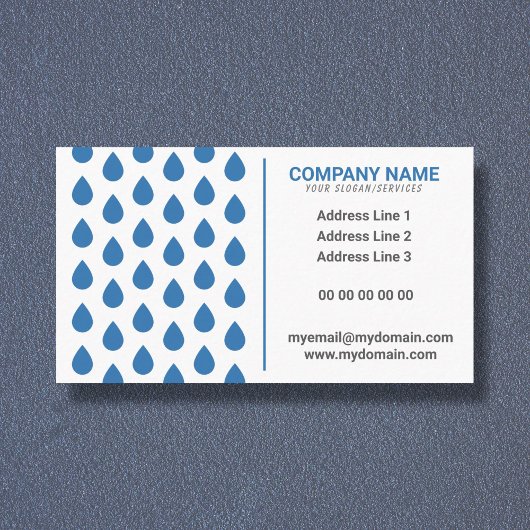 Reinigung des Pools Business Card & Water Drop Visitenkarte