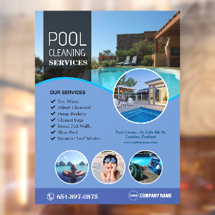 Reinigung des Pools nach Maß Fensteraufkleber