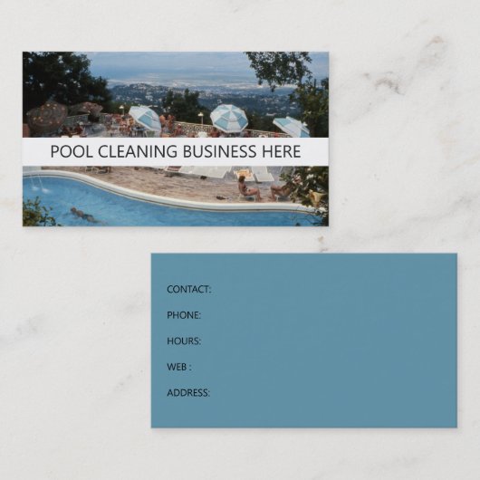 Reinigung des Pools Retro Inspiriert Visitenkarte (Vorne/Hinten)