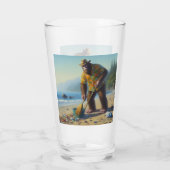Reinigung des Strandes Glas (Rückseite)
