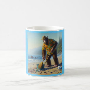 Reinigung des Strandes Kaffeetasse