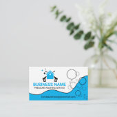 Reinigung des weiß-blauen Druckes Waschhaus Visitenkarte (Stehend Vorderseite)