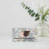 Reinigung Duster | Elegantes Muster Visitenkarte (Stehend Vorderseite)