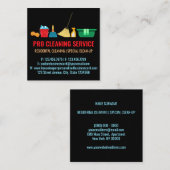 Reinigung eines einfachen Hausmeisters schwarz Quadratische Visitenkarte (Vorne/Hinten)