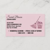 Reinigung Elegante Magd Janitorial rosa funkeln fu Visitenkarte (Rückseite)