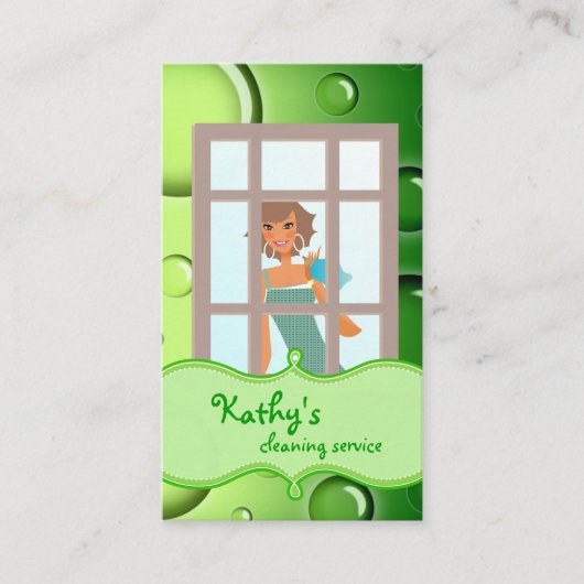 Reinigung grüner Blasen der Visitenkarte (Vorderseite)