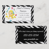 Reinigung hält Mädchen-Visitenkarte instand Visitenkarte (Vorne/Hinten)