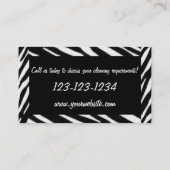 Reinigung hält Mädchen-Visitenkarte instand Visitenkarte (Rückseite)