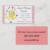 Reinigung hält Mädchen-Visitenkarte instand Visitenkarte (Vorne/Hinten)