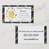 Reinigung hält Mädchen-Visitenkartefarbe instand Visitenkarte (Vorne/Hinten)