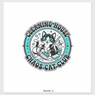Reinigung Haus Chaos Katze Haustierliebhaber Shirt Aufkleber