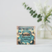 Reinigung Haus Service QR Code Tropfen Gold Wäsche Quadratische Visitenkarte (Stehend Vorderseite)